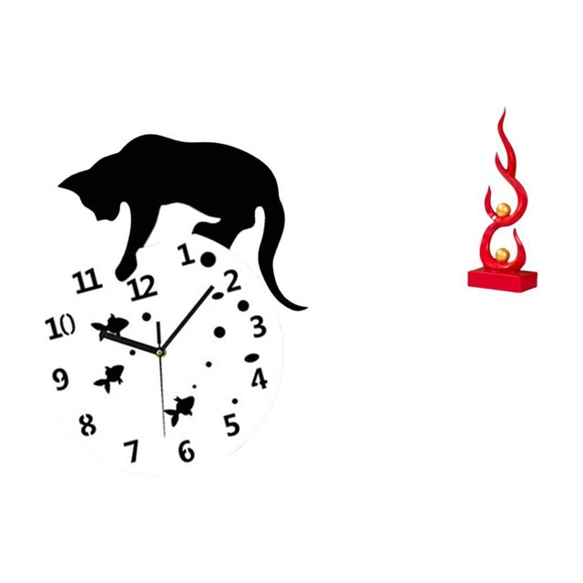 Reloj de pared colgante abstracto silencioso de resina con forma de llama, escultura moderna con movimiento silencioso para decoración de sala de esta