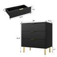 thumbnail image 2 of 3 Drawer Dresser for Bedroom, 30” Tall Dresser Organizer, Wood Dresser with Metal Legs, Modern Chest of Drawers, Large Dresser for Closet, Living Room, Hallway, 2 of 9