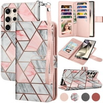 For Samsung Galaxy S24 Ultra Wallet Case, Ebizware Galaxy S24 Ultra Magnetic Leather Wallet Phone Case with Credit Card Slots Holder and Kickstand Folio Flip Detachable Cover - Marble