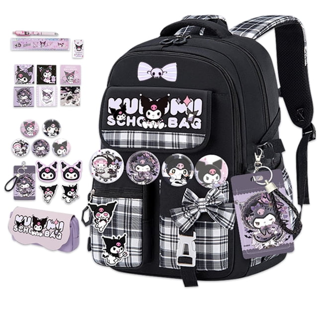 Mochila escolar Roffatide Anime Kuromi para niñas y niños con Acc