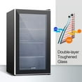 thumbnail image 3 of TABU 120 Can Beverage Cooler and Refrigerator, Glass Door, Perfect for Soda Beer or Wine, Black&Stainless Steel, 3.1 Cu.Ft, 3 of 5