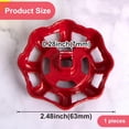 thumbnail image 2 of Poignée de Robinet Antirouille Rouge Poignée de Robinet Extérieur Roue Ronde Poignée de Robinet 7x7mm valve d'Eau Extérieure Pièces de Rechange pour Robinet, 2 of 5