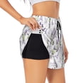 thumbnail image 2 of Disketp Lavender Flowers Print Women's Shorts Workout Shorts for Athletic Gym Running Shorts with Phone Pockets Small, 2 of 8