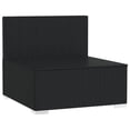 thumbnail image 3 of vidaXL Garden Middle Sofa with Cushions Black Poly Rattan, 3 of 5