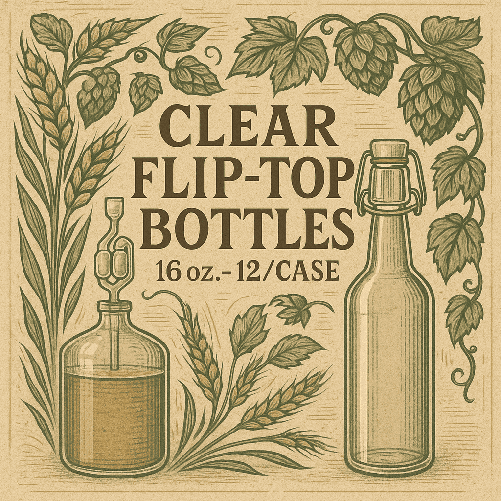 LD Carlson Clear Flip-Top Bottles 16 oz. - 12/Case