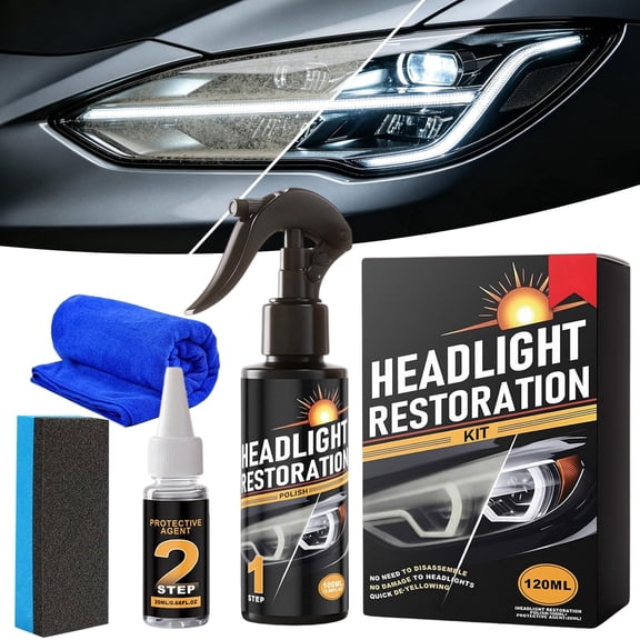 Headlight Restoration Kit Removes Yellowing Haze Oxidation