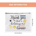 thumbnail image 2 of Teacher Theme Makeup Bag 9x7 Inch Cosmetic Zipper Pouch for Purse Organizer Canvas Bag Handbags Printing Pencil Bag - Thank You for Helping Me Grow, 2 of 7