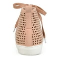 thumbnail image 4 of Womens Faux Leather High-top Lace-up Laser-cut Sneakers, 4 of 8