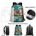 thumbnail image 6 of Uourmeti Polyester School Backpack Travel Daypack With Tropical Beach Skulls Design - Spacious for Student Daily Use and Short Trips, 6 of 6