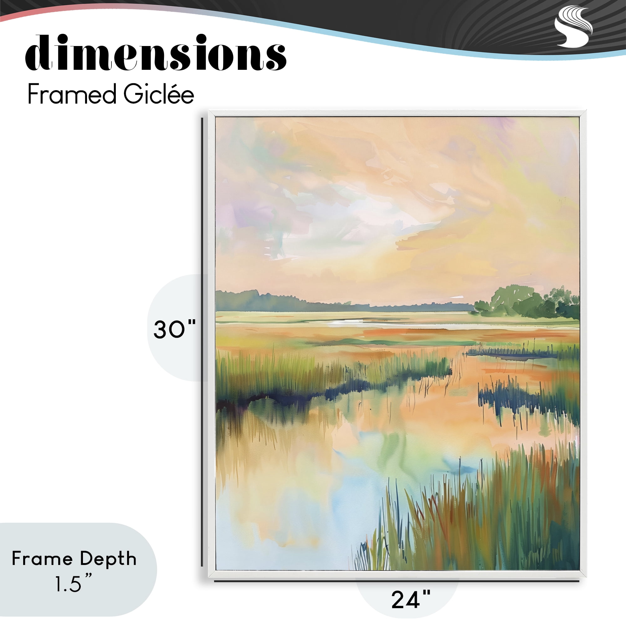 Stupell Industries Marsh Sunset over Tranquil Stream White Framed Giclee Art, design by LSR Design Studio