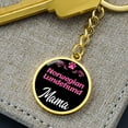 thumbnail image 6 of Dog Mom Keyring Norwegian Lundehund Mama Circle Keychain Stainless Steel or 18k Gold, 6 of 12