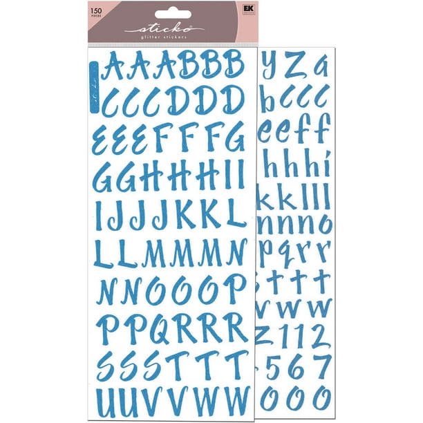 Sticko Autocollants Alphabet - Paillettes Bleues