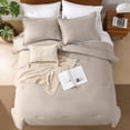 thumbnail image 3 of Juego de edredón Andency, tamaño king, avena, 7 piezas, cama en una bolsa, 3 of 7