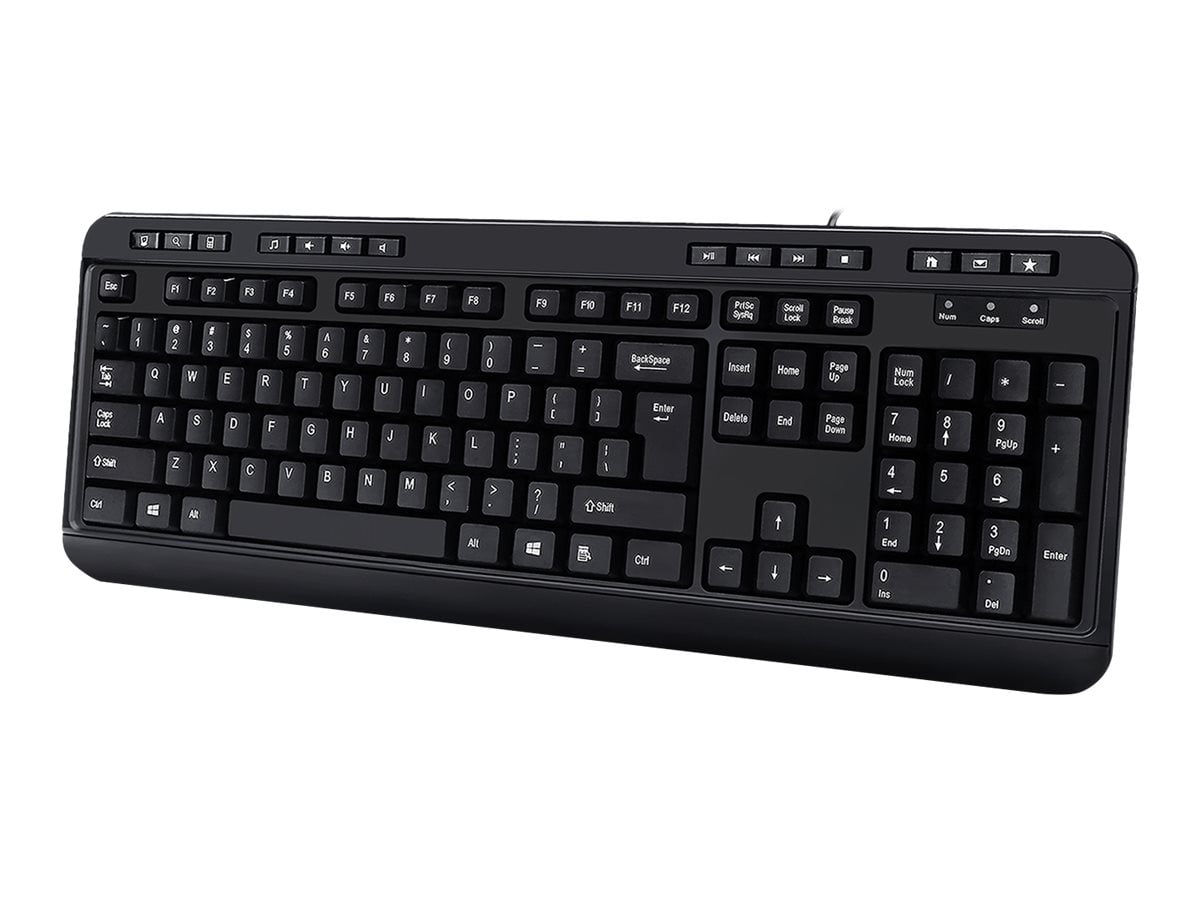 Adesso EasyTouch 132 - Clavier de Bureau Multimédia avec Concentrateur USB à 3 Ports