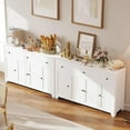 thumbnail image 7 of 55 Inch Farmhouse Buffet Cabinet with Adjustable Shelves & 2 Drawers - Large Coffee Bar Storage Sideboard for Kitchen, Dining Room, Living Room White, 7 of 7