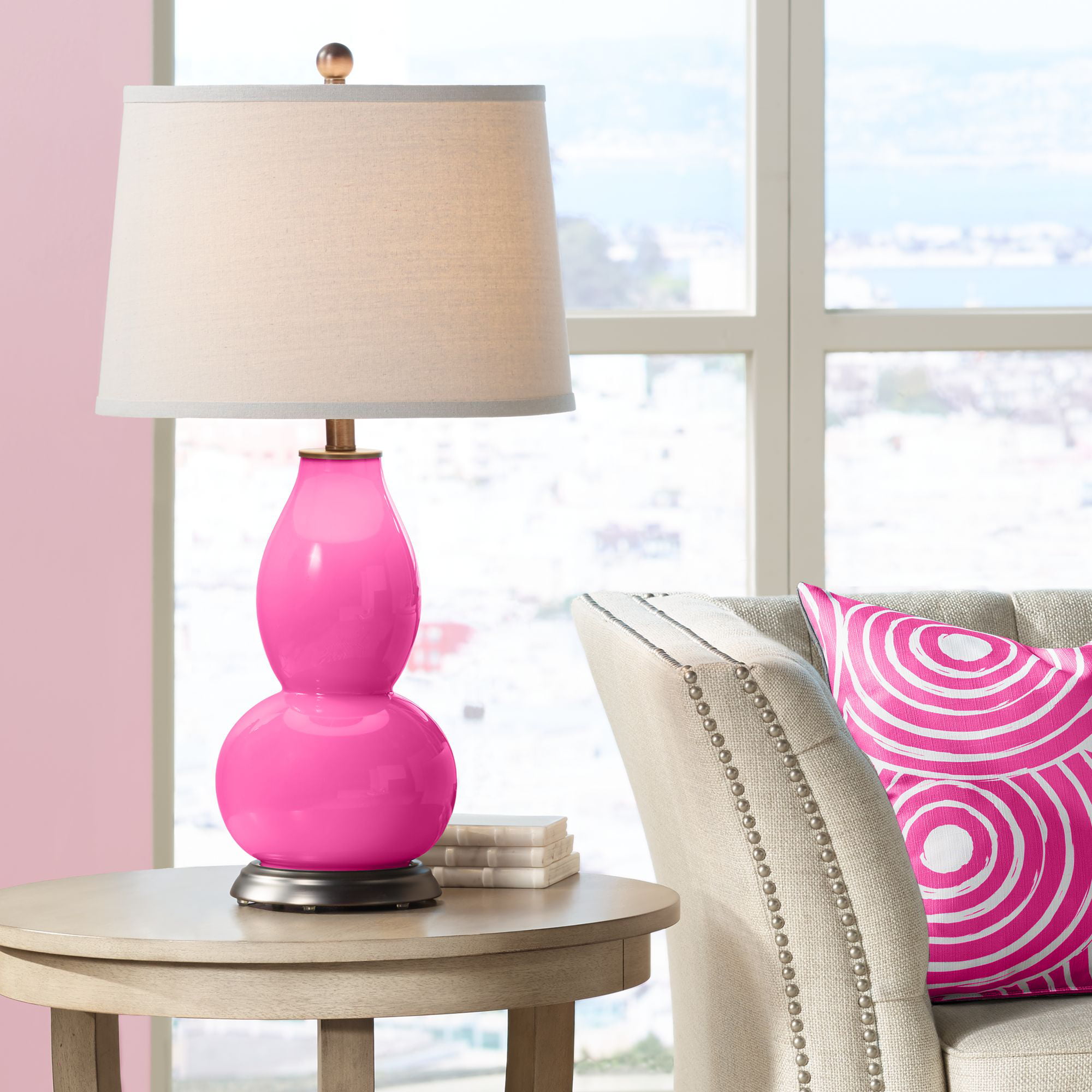 Plus Rosemary Green Double Gourd Table, Fuschia Table Lamps