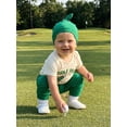 thumbnail image 6 of BemeyourBBs Newborn Baby Boy Girl Golf Outfit Golf Pro in Training Letter Short Sleeve Romper Pants Set Knotted Hat 3 Piece Infant Summer Spring Clothes, 6 of 9