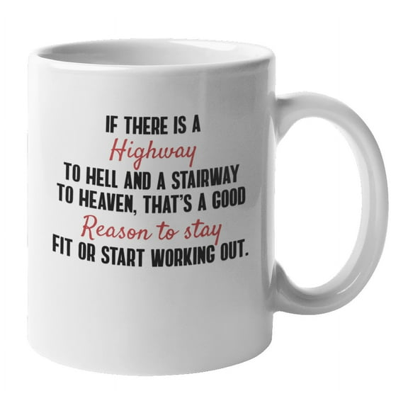 Reason to Stay Fit, Workout Quotes Coffee & Tea Mug for Music Lover (11oz)