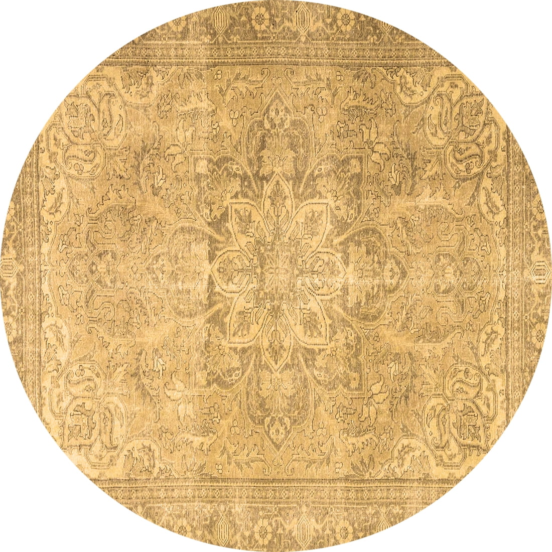 Ahgly Company Indoor Round Persian Brown Traditional Area Rugs, 4 ...