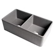 thumbnail image 4 of ALFI brand Tablier Mat Réversible 33 Pouces x 18 Pouces Double Bol Fireclay Évier de Ferme ABF3318D-GM Gris Mat, 4 of 5