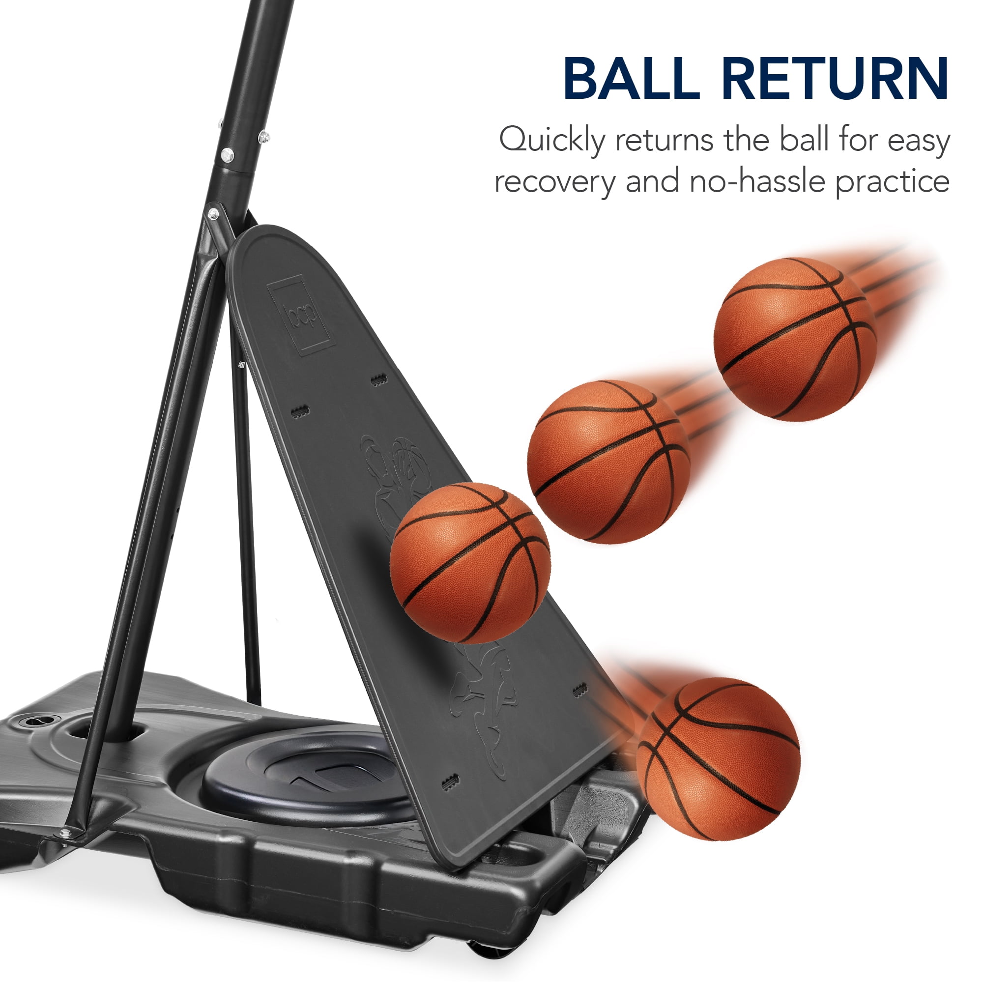 Best Choice Products Adjustable 4.4-10ft Basketball Hoop, Portable Goal w/Shatterproof Backboard, Ball Return - Black