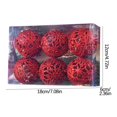thumbnail image 3 of Foqnuq 6Pcs Red Christmas Balls Baubles 6cm Shatterproof PVC Ornaments for Tree Wreaths Parties Weddings Holiday Home Decor, 3 of 11
