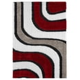 thumbnail image 3 of Modern 5D Shaggy Abstract Geometric Rug for Living Room Bedroom Design 6417 (8x10 (7'8"x10'8"),Red), 3 of 7