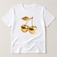 thumbnail image 4 of Golden Cherry Graphic T-Shirt, Unisex Classic Fit Crew Neck Tee, 4 of 9