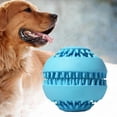 thumbnail image 2 of Pelota de juguete IQ para perros y gatos, juguete dispensador de comida para cachorros, juguete masticable de goma, comedero para mascotas para hacer ejercicio y jugar. azul grande, 2 of 9
