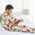 thumbnail image 6 of Naloa Cartoon Mushrooms Men’s Pajamas Set - Long Sleeve Button Down Sleep Shirt and Pajama Bottoms Sleepwear Set-XX-Large, 6 of 7