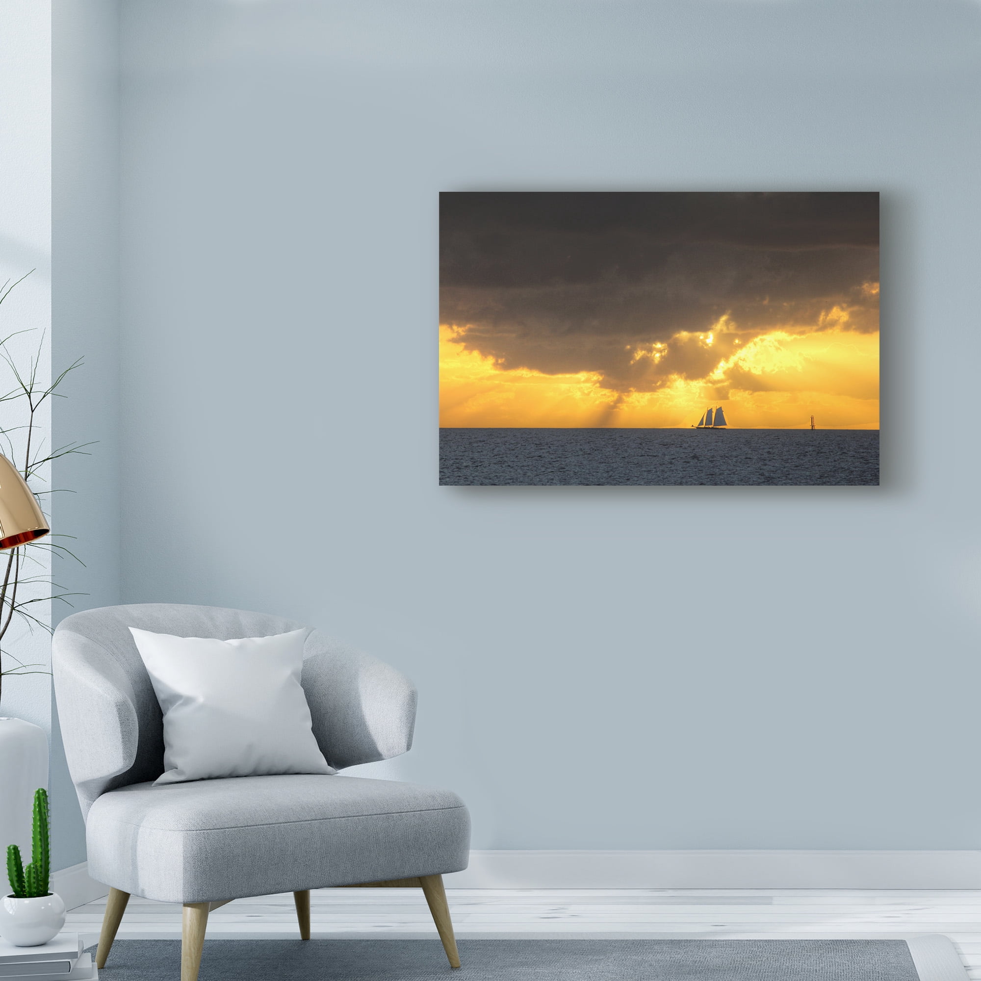 Trademark Fine Art 'Yellow Sunset' Canvas Art by Robert Goldwitz