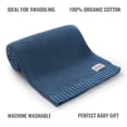thumbnail image 6 of YIXPOH Organic Ribbed Baby Swaddle Blanket - 100% Soft Cotton Knit for Boys Girls Stroller Cuddle Blanket for Newborns Dark Blue, 6 of 9