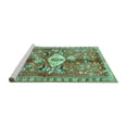 thumbnail image 2 of Ahgly Company Machine Washable Indoor Round Animal Turquoise Blue Traditional Area Rugs, 5' Round, 2 of 4