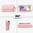 thumbnail image 3 of Bolsa para teléfono celular Tarjetero de cuero Cartera para mujer Bloqueo Rfid Pantalla táctil Bolsa para teléfono Bolsos cruzados Bolso de hombro para compras de viaje Rojo Verde Cocina, Decoración y Otros, 3 of 5