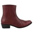 thumbnail image 5 of LIBERTYZENO Mens Genuine Leather Ankle Boots Side Zipper Mens Dress Boots, Burgundy, 5 of 7
