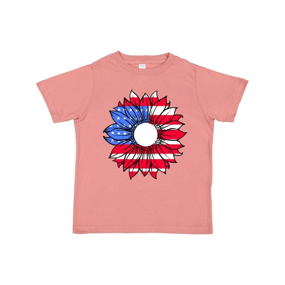 Inktastic American Flag Sunflower in Red White and Blue Boys or Girls Toddler T-Shirt