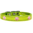 thumbnail image 2 of Mirage Pet Products Leather Floral Dog Collar, Lime Green, L/XL, 2 of 3