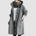 thumbnail image 2 of Razzly Women Loose Comfortable Hooded Coat Outwear Womens Elegant Windbreaker Wild Winter Women's Coat Womens Rain Proof Jacket Windbreaker Fashion Women Out Dry Jacket Windbreaker Coat(Grey,XL), 2 of 6