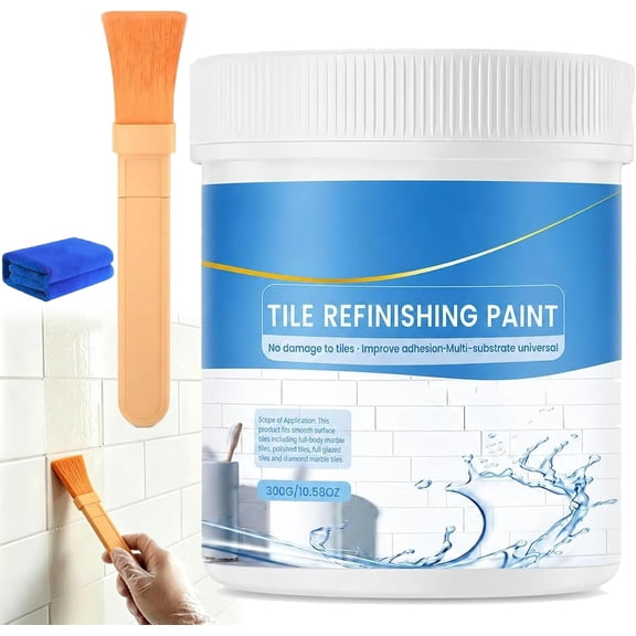 Tile & Tub Refinishing Paint Kit,Waterproof Anti-Slip Finish,Water-Based Bathtub and Tile Paint, High-Coverage Moisture-Resistant Coating for Tubs, Sinks, Shower Walls and Ceramic Tile