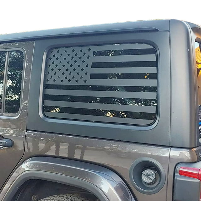 Adhesivo de vinilo para ventana trasera, bandera americana, Jeep Wrangler JL JLU