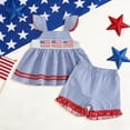 thumbnail image 2 of CAUYDY 4th Of July Outfits Toddler Girl 6 12 18 24 Months 2T 3T Fourth of July Clothes Infant American Flag Print Suit (Sizes 18-24 Months,Blue), 2 of 6