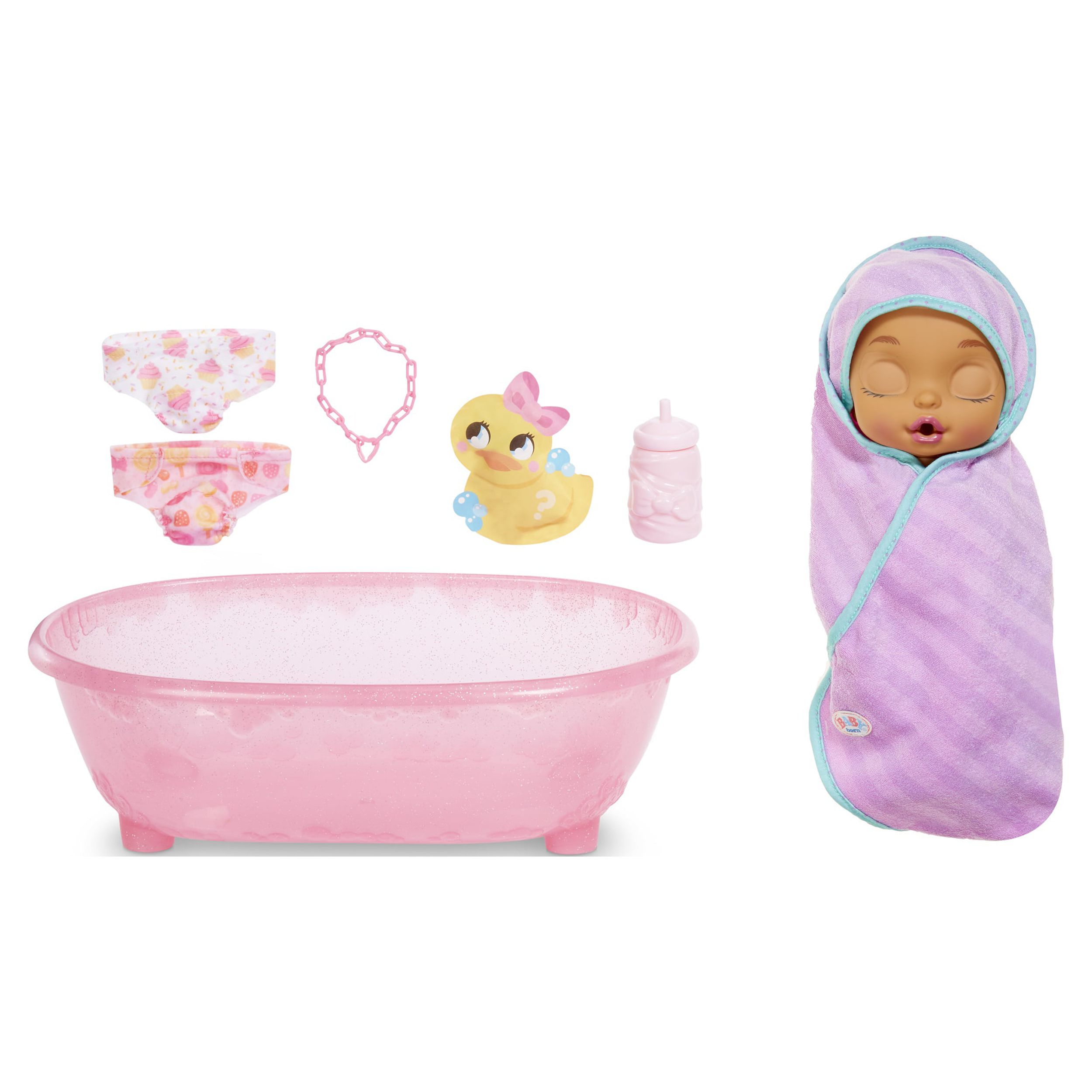 Baby Born Surprise Bathtub Surprise Purple Swaddle Bow w/ 20+ Surprises - image 3 of 6