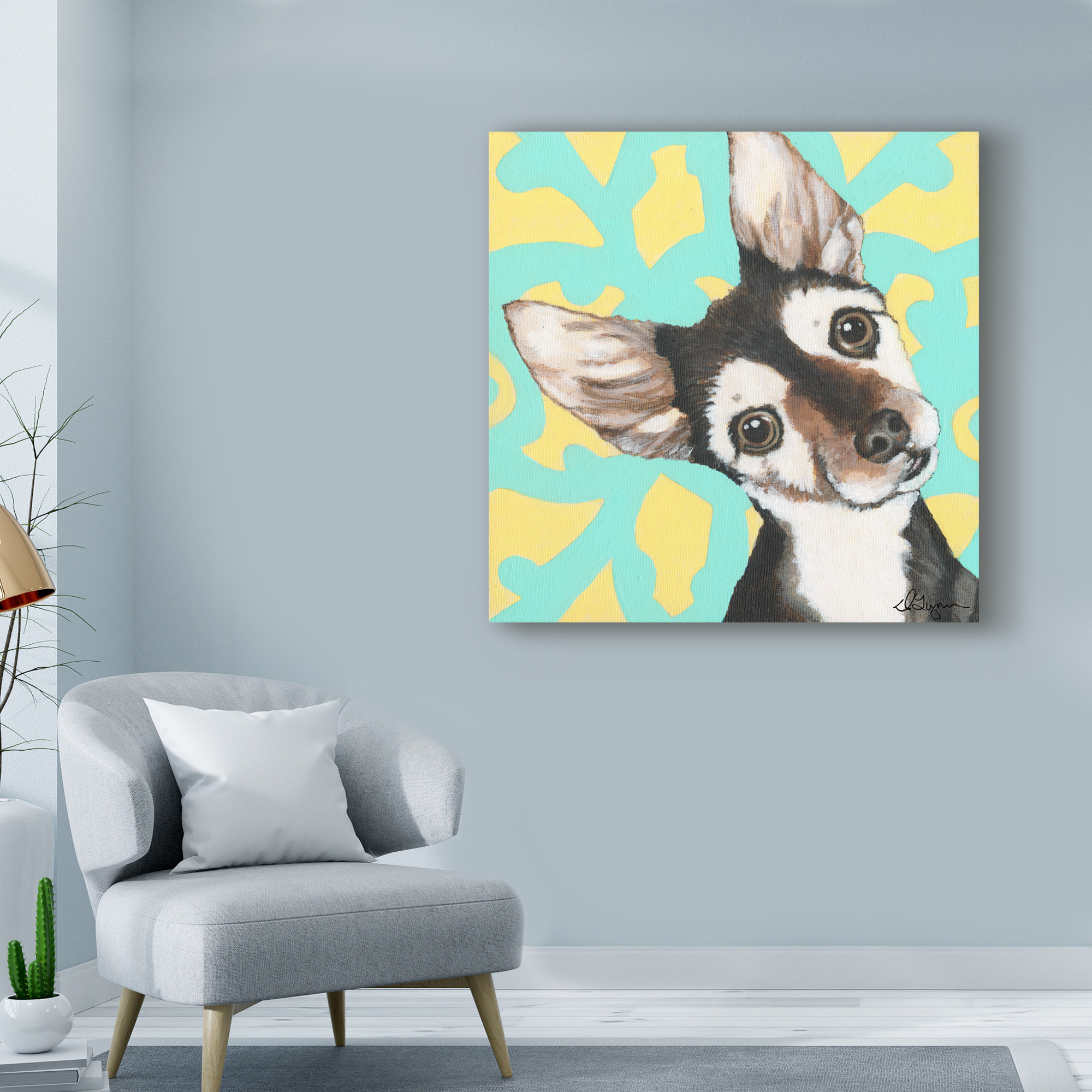Trademark Fine Art 'Dlynns Dogs Jules Vern' Canvas Art by Dlynn Roll