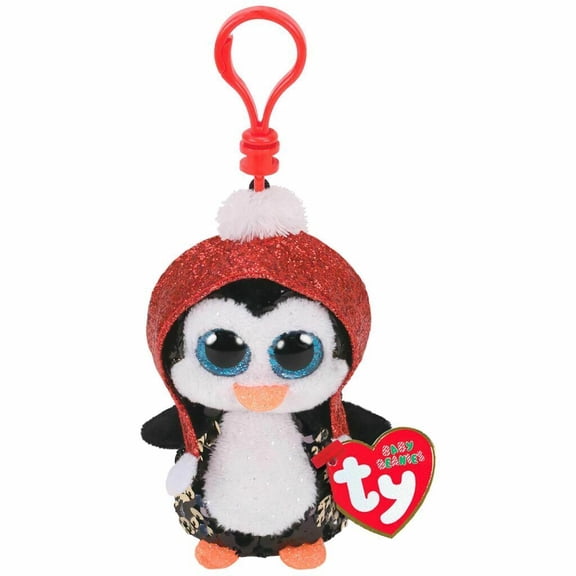 Ty Beanie Boos Flippables Sequin 4" Gale The Penguin Clip With Glitter Eyes