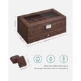 thumbnail image 4 of SONGMICS Caja de Relojes de 2 Niveles, Estuche para 12 Relojes, Tapa de Cristal, con Cerradura, Cuero Sintético Marrón y Forro Marrón, 4 of 7