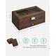 thumbnail image 4 of SONGMICS Caja de Relojes de 2 Niveles, Estuche para 12 Relojes, Tapa de Cristal, con Cerradura, Cuero Sintético Marrón y Forro Marrón, 4 of 7