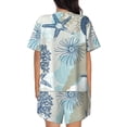 thumbnail image 3 of Bixox Women's Algae Corals and Seashells Printed Pajama Set 2 Piece Lounge Set Top and Shorts Soft Pajamas, Shorts with Pockets, 3 of 7