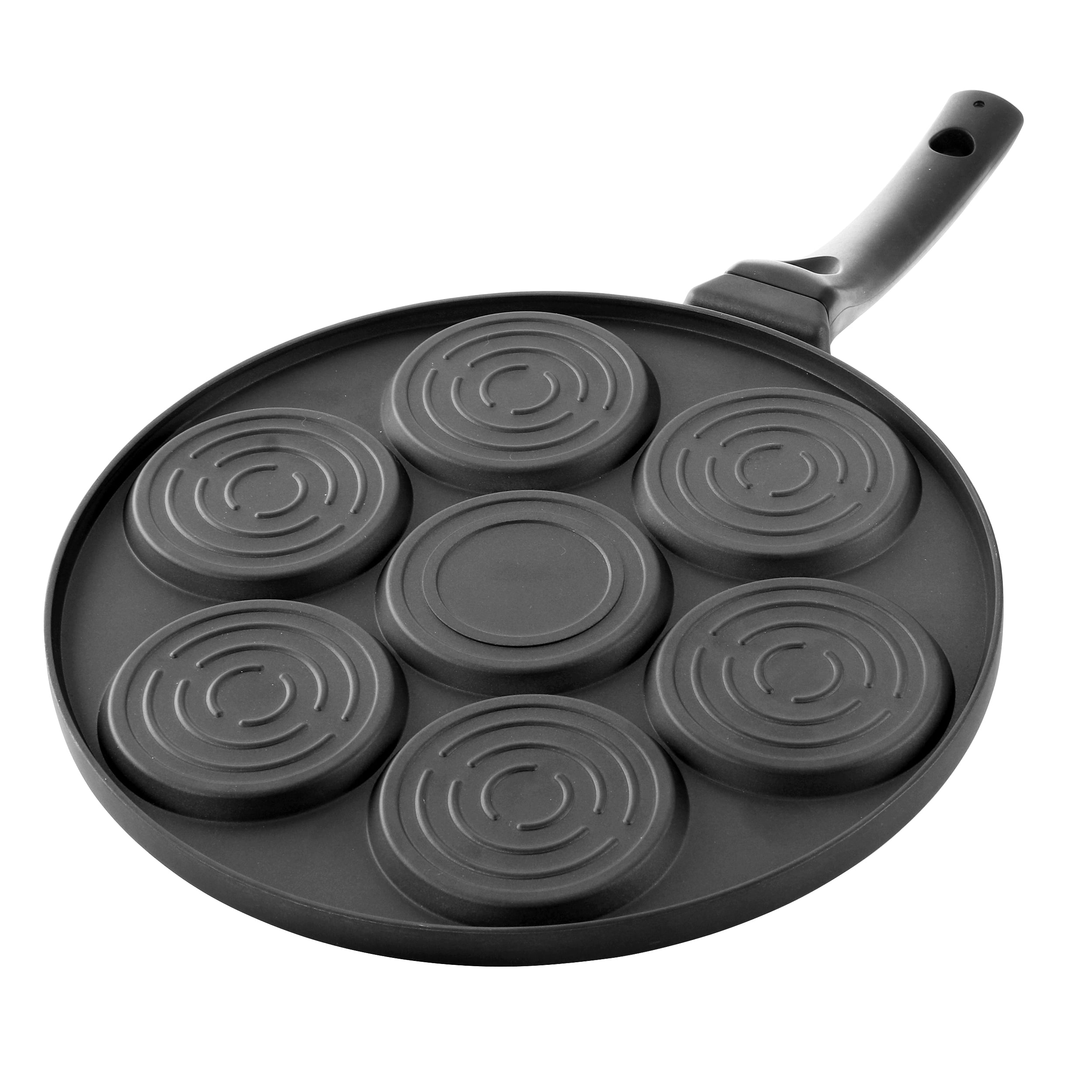 MegaChef Pancake Griddle Happy Face Emoji 10.5 Inch Aluminum Nonstick Pancake Maker Pan with Cool Touch Handle
