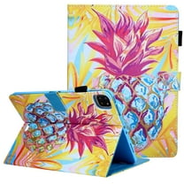 iPad Pro 11 Case 2020, iPad Pro 11 2nd Gen 2020 Cover with Pencil Holder, Allytech PU Leather Protective Anti-Slip Stand Smart Auto Sleep Wallet Case for Kids Teenage Girls, Pineapple