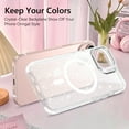 thumbnail image 6 of VENINGO Magnetic for iPhone 15 Case with Camera Frame Stand Compatible with Mag-safe, Shockproof Anti Slip Clear Crystal Glitter Phone Case 6.1", Clear, 6 of 8